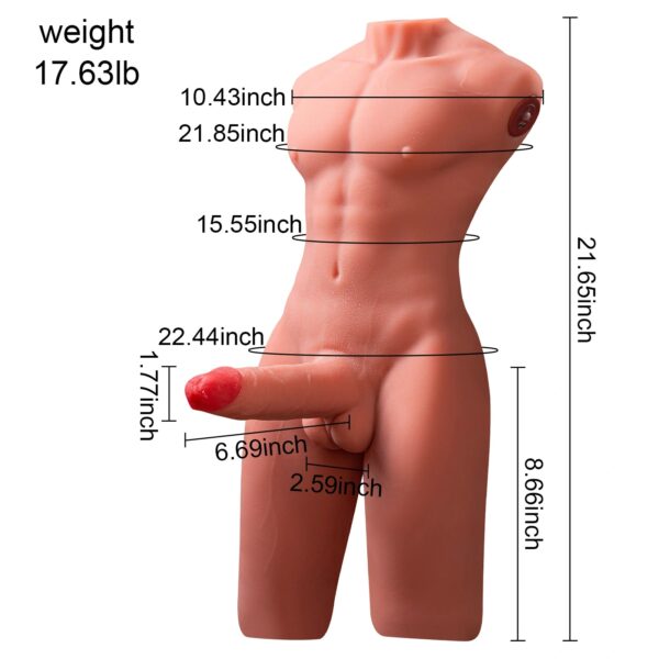 T903(17.63lb)  6.69″ Dildo Electric Male Femboy Rechargeable Sex Doll Torso Adult Toys For Female - Image 10