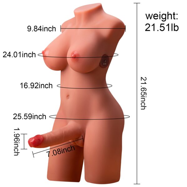 T901(21.51lb)  C Cup 7.08inch Dildo Electric Femboy Shemale  trans torso male sex doll huge dildo - Image 11