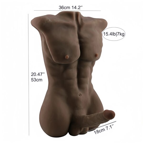 T528(15.4lb/53cm) Black Big Coke Ebony Male Sex Dolls Torso Dildo For Women | JLY - Image 11