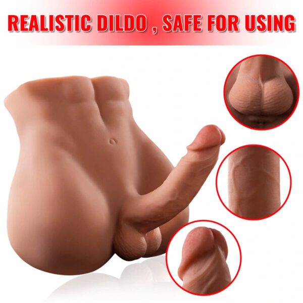 T704(11.46lb)  Lifelike Big Penis Male Sex Doll Torso Dildo Adult Toys With 5.9″ Dildo for Female Masturbation | xingse - Image 2