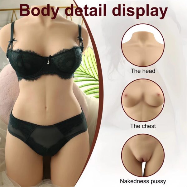 T504 (40.78lb/75cm) Realistic Half Torso Sex Doll With Perky Breasts.Big ass & Double Channels - Image 5