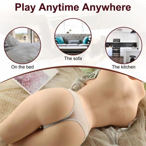 T504 (40.78lb/75cm) Realistic Half Torso Sex Doll With Perky Breasts.Big ass & Double Channels - Image 9