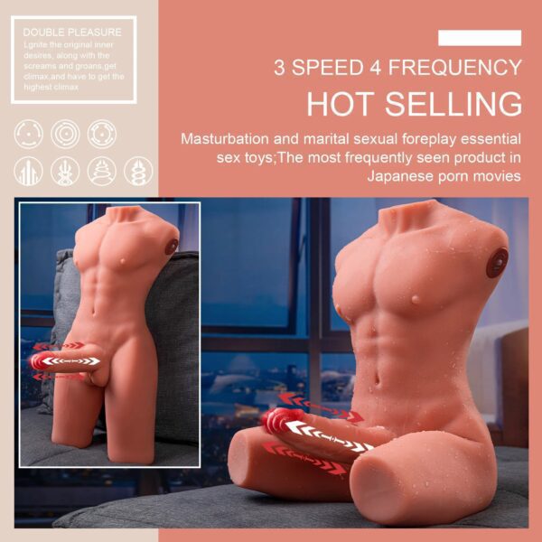 T903(17.63lb)  6.69″ Dildo Electric Male Femboy Rechargeable Sex Doll Torso Adult Toys For Female - Image 6