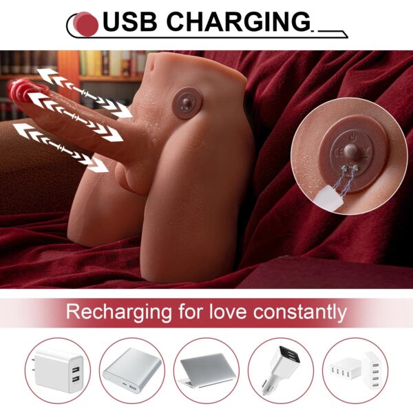 T905(9.03lb)  6.69″ Dildo Electric Male Rechargeable Sex Doll  Ass Torso Adult Toys For Female - Image 5
