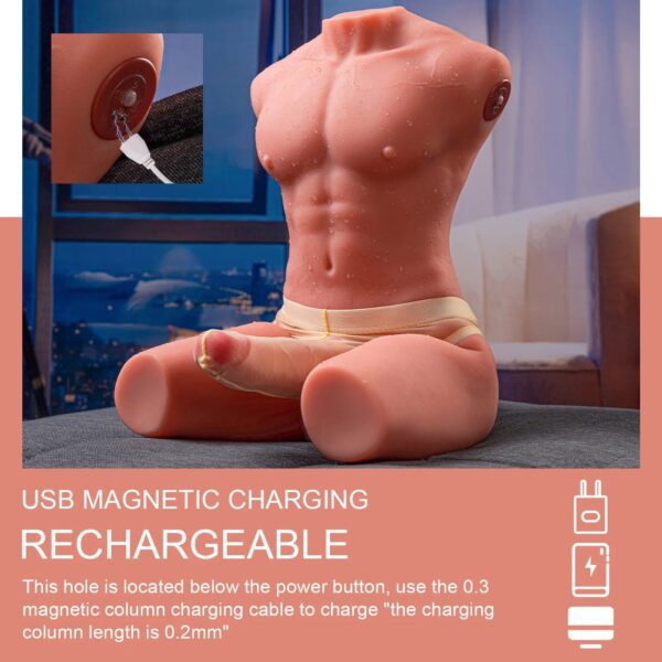 T903(17.63lb)  6.69″ Dildo Electric Male Femboy Rechargeable Sex Doll Torso Adult Toys For Female - Image 7