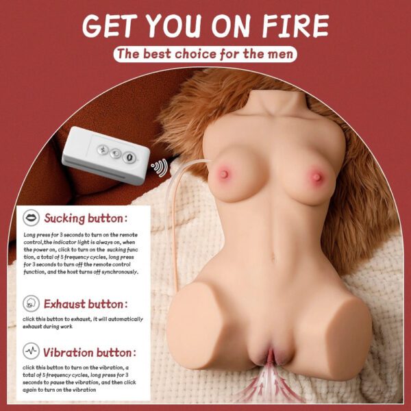 T587-(18.74lb)Sex doll torso with fully automatic cleaning :Sucking And Vibration Pussy - Image 5