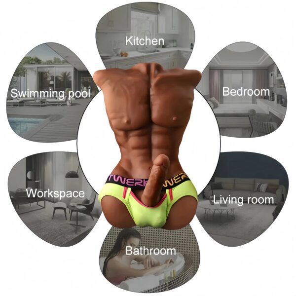 T524(16.8lb)  Charming Abs And Big Hard Cock-Boys/black Ebony male sex doll For Women | xingse - Image 5