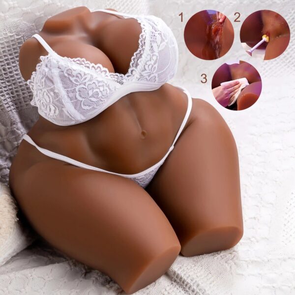 T501-Black(25.3lb)Best Realistic Black BBW Ebony Thick Sex Doll Torso | Big Round Ass - Image 7