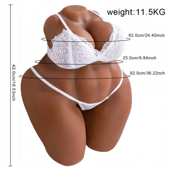 T501-Black(25.3lb)Best Realistic Black BBW Ebony Thick Sex Doll Torso | Big Round Ass - Image 9