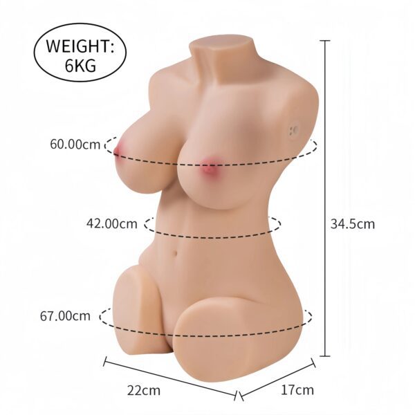T661-(13.2lb/13.6inch)Mini Sex Doll Torso | Vibrating & Sucking - Image 10