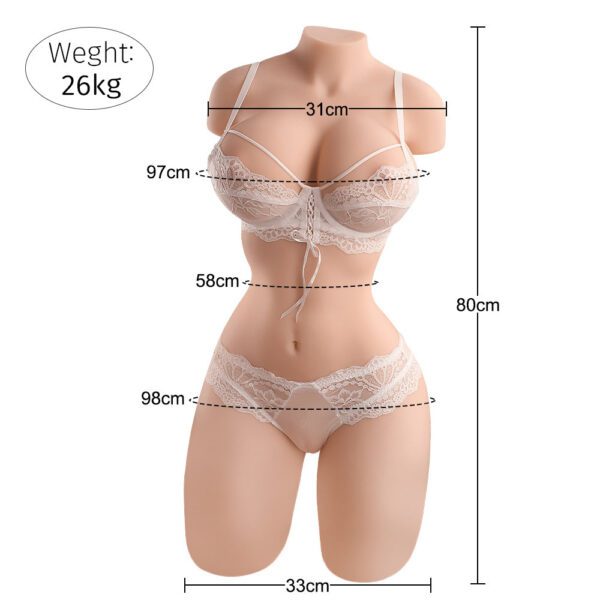 Mia(For EU Customers): 57.32lb Big Boobs Life-size Adult Love Doll Torso - Image 9