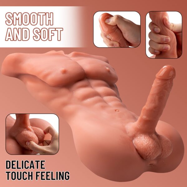Oscar(For EU Customers): 16.75lb Sexy Male Torso Sex Doll with Dildo - Image 6