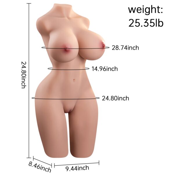 Gardenia(For EU Customers): 25.35lb Sex Doll Torso for Men with Big Boobs - Image 11