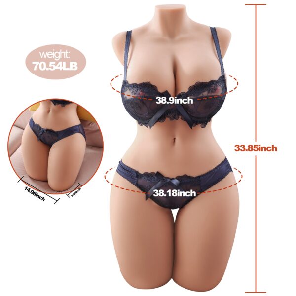 Novah(For EU Customers): 70.54lb Lifelike Huge Breast Sex Doll Female Torso - Image 9