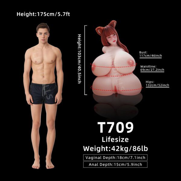 T709-(86lb) Grace BBW Anime Sex Doll Torso with Huge Breast|Silicone Head Torso Pro【IN STOCK USA】|Climax Doll - Image 11