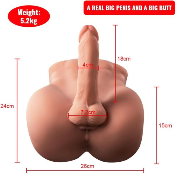 Vincent(For EU Customers): 11.46lb Realistic Dildo Tight Anal Male Torso Sex Doll - Image 7