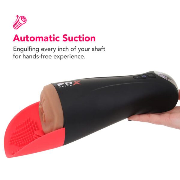 PDX Elite Fap-O-Matic Pro XL Suction Stroker in Brown - Image 4