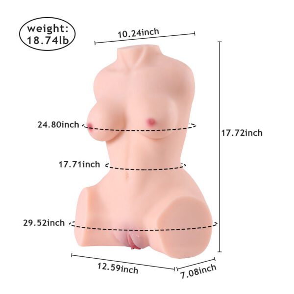 Nina(For EU Customers): 18.74lb Small Boobs Sex Doll Torso - Image 11